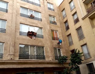 کار در اتفاع با طناب ( راپل ) در تهران ، نسیم شهر
