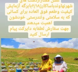 فروش عسل طبیعی از دشت های نهاوند
