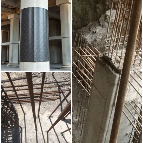 مقاوم سازی ساختمان در مازندران | کاشت میلگرد و بولت با FRP و ژاکت فلزی